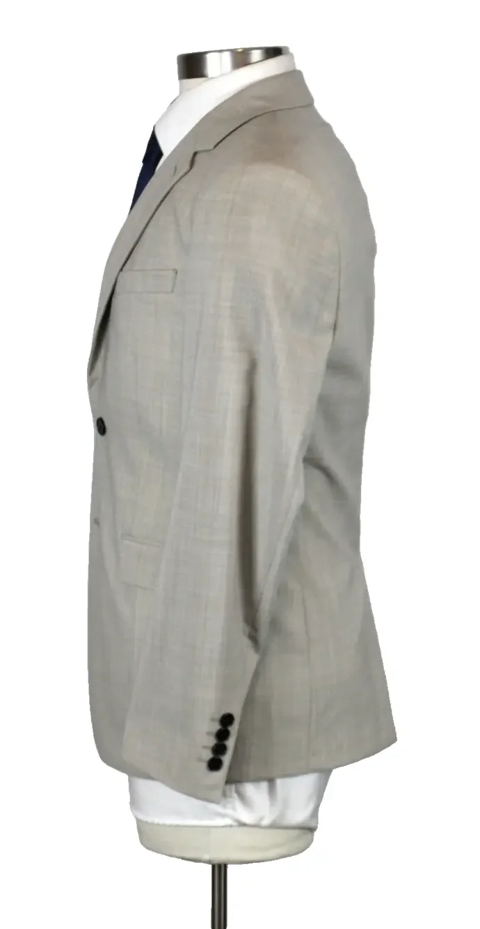 Theory Suit 38 R Mens Chambers Mayer Sand Beige Weave Slim Fit Wool New Tailor 2